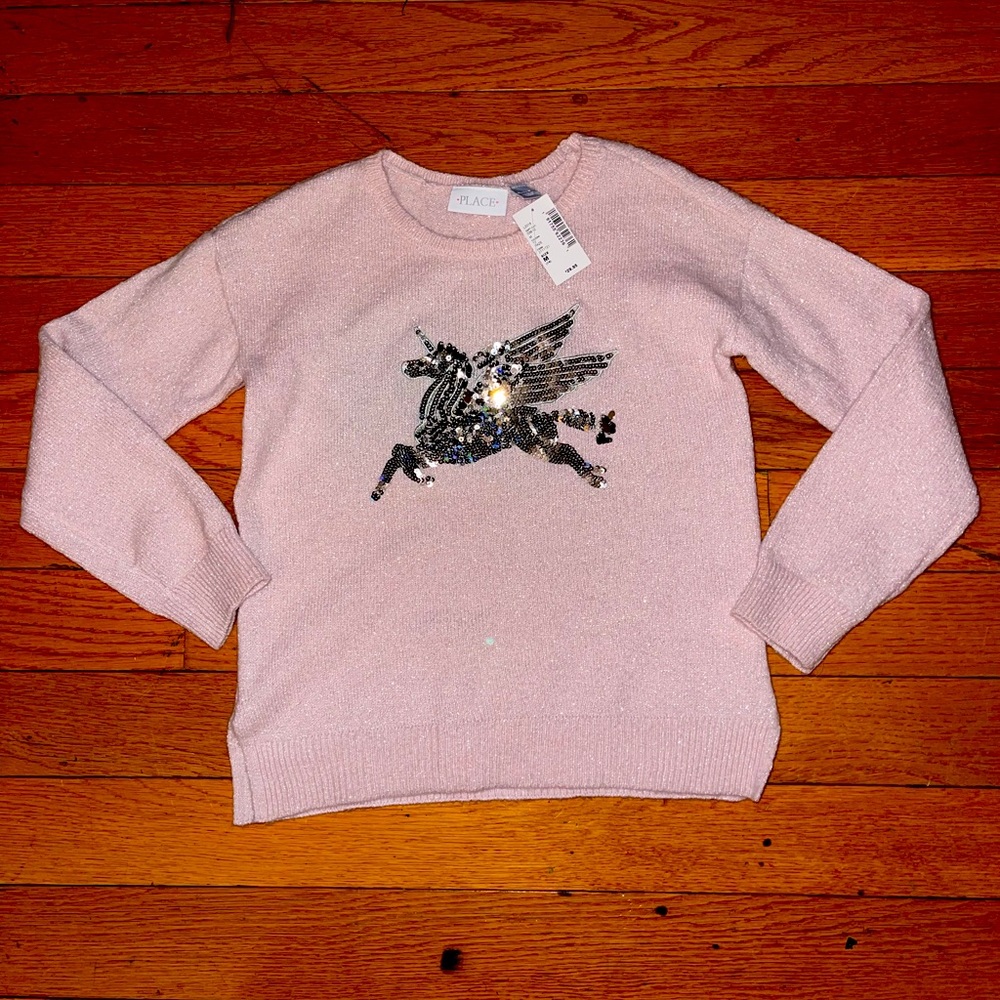 Children’s Place pink unicorn sequin sweater